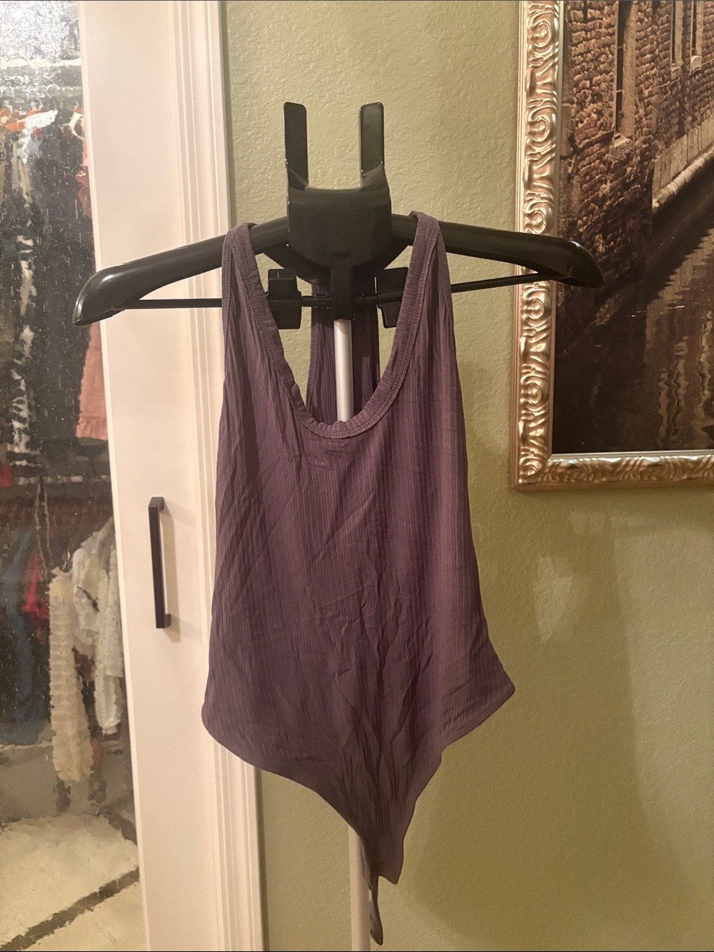 Intimately free people Ribbed gray Scoop-Back Bodysuit